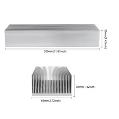 Large Aluminum Heat Sink 300x69x36mm High Power Cooling Plate 27 Fin Radiator