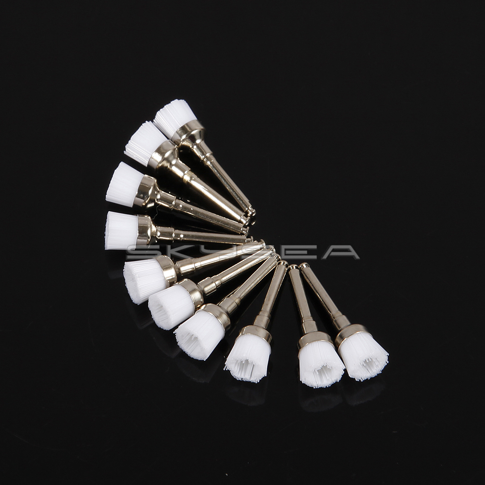 100PCS New Dental Polishing Polisher Prophy Cup Brush Nylon Latch Flat Type NO.1