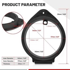 RED WOLF 4PCS 6.5 Inch Speaker Adapter Spacer Ring w/Speaker Wiring Harness P…
