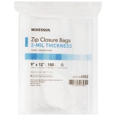 McKesson Zipper Closure Reclosable Bag 9 x 12″ 2 mil Polyethylene 4582 100 Ct