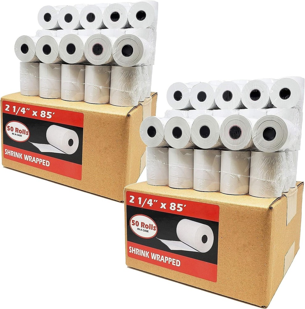 2 1/4″ x 85′ 100 Rolls Thermal Paper, Cash Credit Card All POS Machines BPA FREE