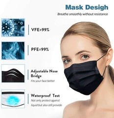 100/50/10 Pcs Black Face Mask Mouth Nose Cover Protector Respirator Filter Masks