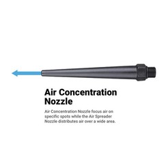 5Piece Nozzle Set For Capri Tools 2-Way Air Blow Gun 1/4 inch, Black