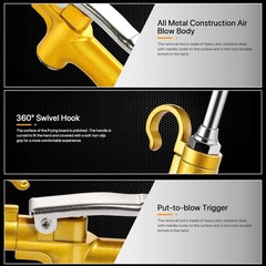 High Volume Industrial Air Blow Gun with Rubber Guard Flow Bent Rod