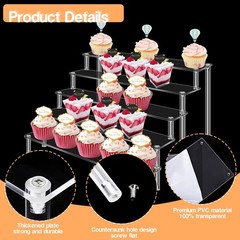 Acrylic Risers Display Stand for Action Figures, 5 Tier Clear Display Collect