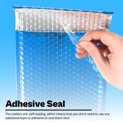 7.5 x 11 Glamour Metallic Blue Poly Bubble Mailers Padded Envelope 250 Pcs