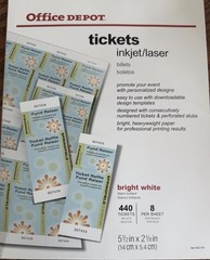 Printable Raffle Tickets With Tear-Away Stubs for Events/Fundraiser 440 Tickets