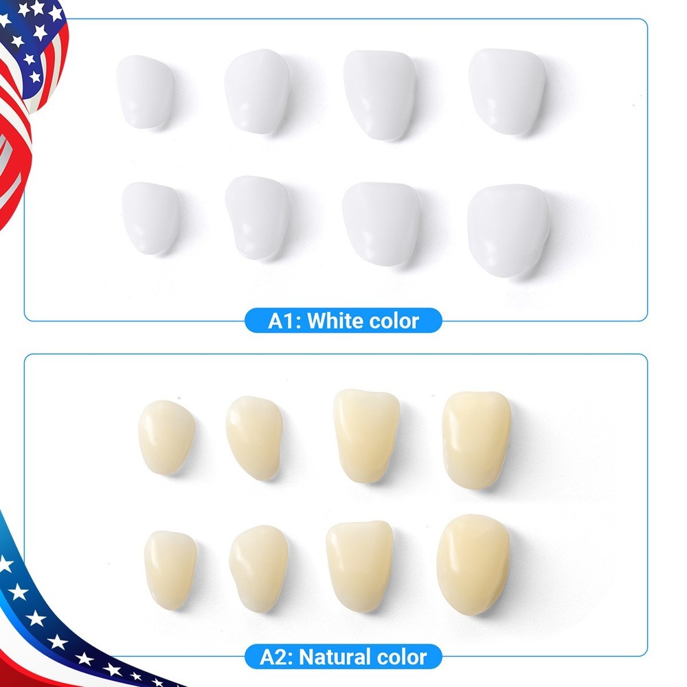 100 Pieces Dental Resin Teeth Temporary Crown Tooth Veneers Whitening Set A1 A2