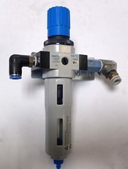 FESTO 162719 LFR-1/4-D-5M-MINI W/ PRESSURE GAUGE 16/BAR 230 PSI 60 C / 140 F