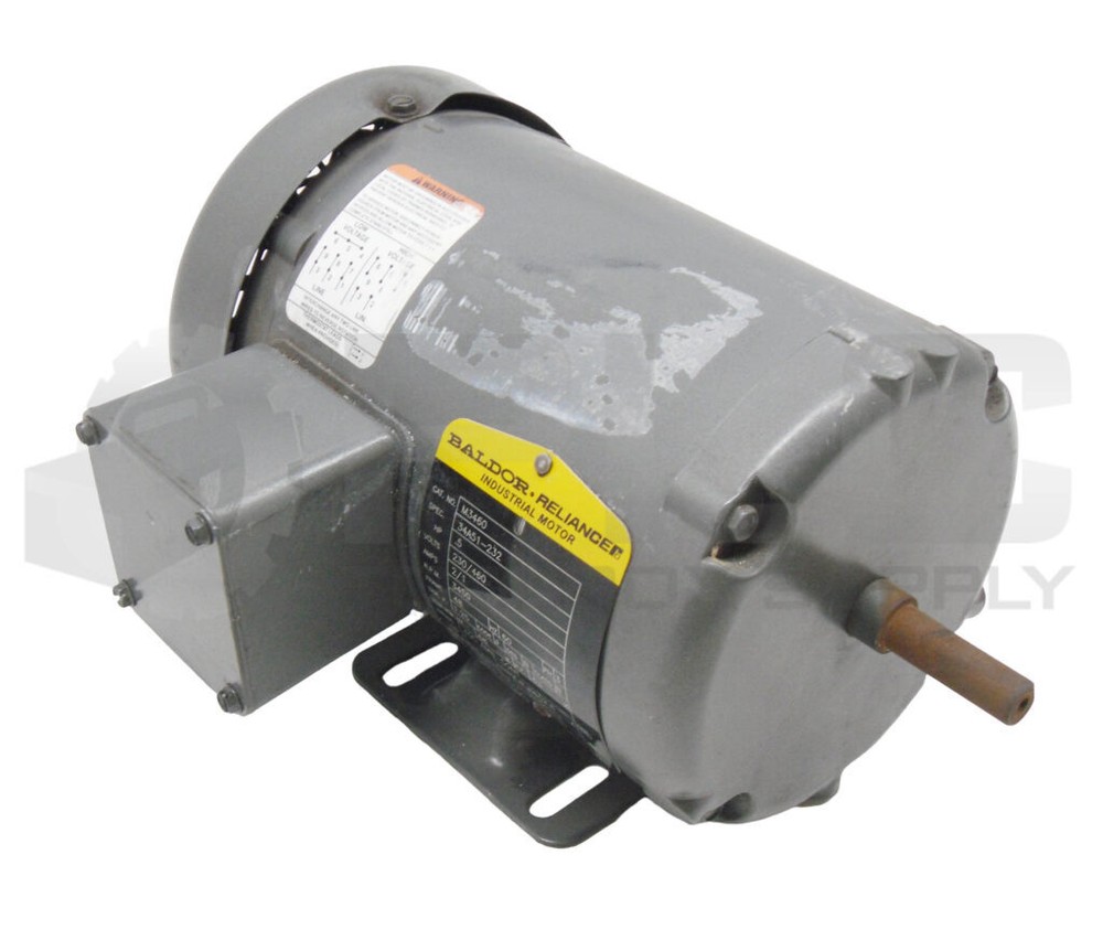 NEW BALDOR M3460 MOTOR 0.5HP 3PH 3450RPM FR: 48; 34A51-232