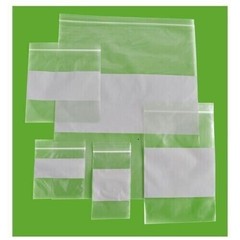 Clear Plastic Reclosable Storage Bags with White Block Choose: Mil, Size & Pack