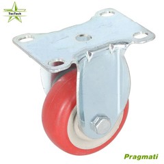 2Pcs Roating With Brake + 2Pcs Fixed Wheel 3″ Heavy-duty PU Casters Total 4Pack