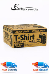 Black T-Shirt Carryout Bags (500 ct.) by Poly-America