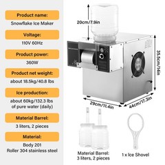 New Commercial Snowflake Ice Machine, Snow Cone Machine, Ice Shaver Slush Maker-
