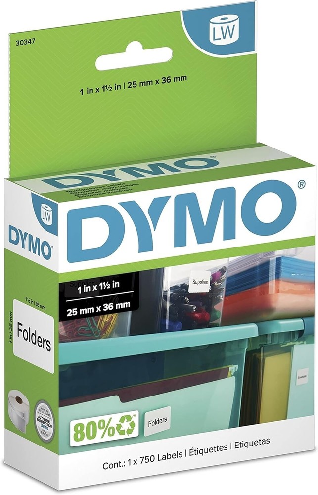 GENUINE DYMO 30347 – 1″ x 1.5″ White 750/box