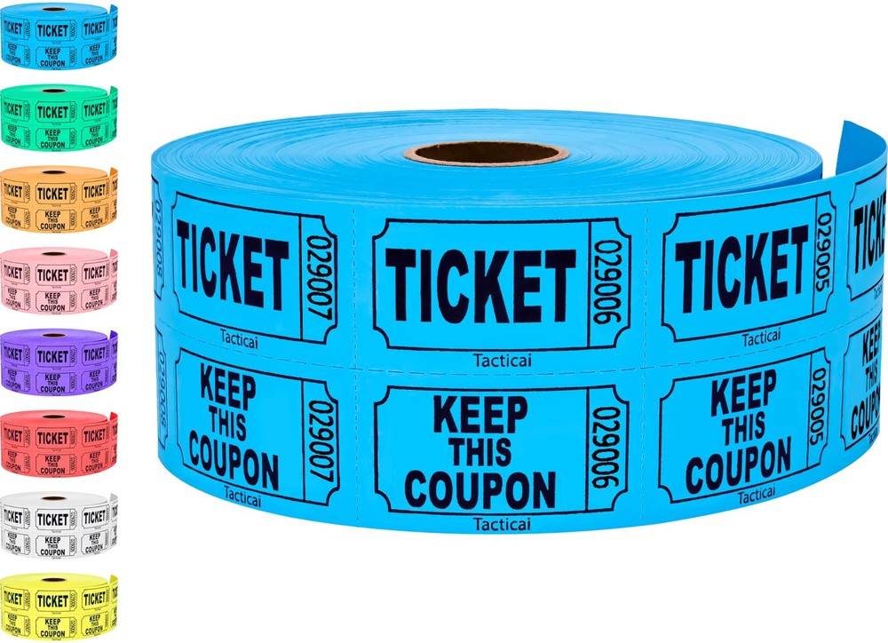 1000 Tacticai Raffle Tickets, A – Double Roll – 1,000 Tickets – Keep – Blue
