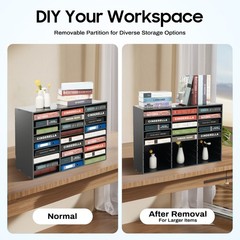 Modern 27 Slots File Storage Cabinet Literature Organizer Black 80*30.5*55.1cm
