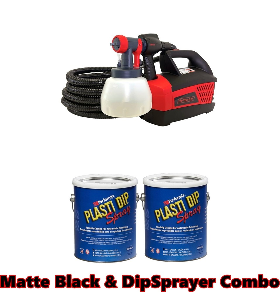 Plasti Dip Spray 2 Gallon DYC G-Force DipSpayer Combo Ready to Spray Matte BLACK