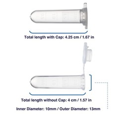 2mL Polypropylene Micro Centrifuge Tubes, Flip-Cap Tube with Frosted Area
