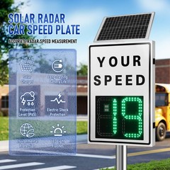 Solar Powered Radar Speed Sign 90*60cm Wireless Speed Display Waterproof IP65