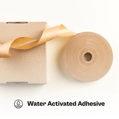 6 Rolls Kraft Paper Water Activated Gummed Tape 2.75 Inch x 167 Yards 5.5 Mil