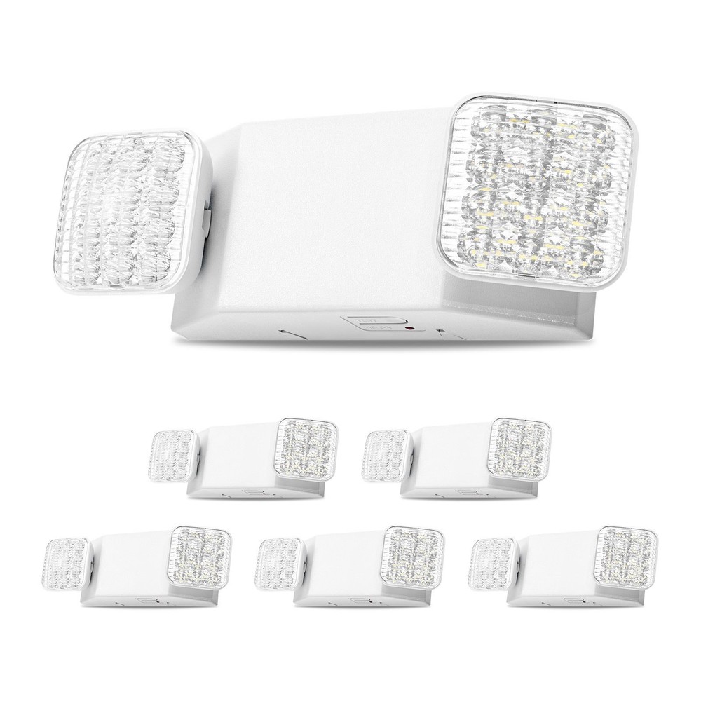 6-Pack Emergency Lighting Fixtures, 24 SMD2835 LEDs, 90-Min Backup, AC120/277V