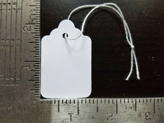 LOT 100 WHITE Large PRICE TAGS #7 Merchandise Tag BLANK String STRUNG retail