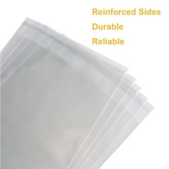 100 Count 10×13 Inch Clear Poly Bags, Self Seal, Packaging Clothing, Shirts