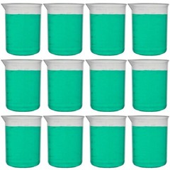 250ml Plastic Beaker, Low Form, Molded Graduations, Polypropylene (Pack of 12)
