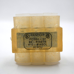 PANDUIT PCSB4-3-12Y MULTI-TAP CLEAR INSULATED ALUMINUM CONNECTOR BLOCK BOX OF 6