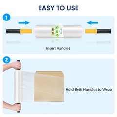 TICONN Stretch Wrap Film Roll, 1000ft Industrial 15”-1PK, White
