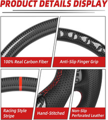 Real Carbon Fiber Steering Wheel for Ram 1500 2500 3500 2019-2026 New Body Style