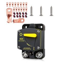 RED WOLF 40A Circuit Breaker Manual Reset Switch 1/0 AWG – 5/16″ Battery Cabl…