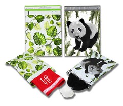10×13 Tropical Palm Leaves & Panda Bear Poly Mailers, USPS Shipping Mailing Bags