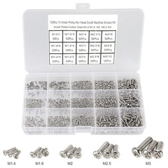 750 PCS Small Metric Screws Assortment Kit Phillips Pan Head Watches Cell Phone
