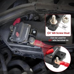 RED WOLF 60 Amp Circuit Breaker W/Ring Terminal 6 Gauge Connector Manual Reset S