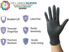 Black Nitrile Gloves, 9.5″ Length, Latex Free, Hypoallergenic 100/1000 PCS