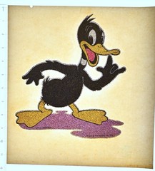 Original VINTAGE 1970s Heat Transfer | Daffy Duck Glitter Cartoon