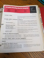 COMPLETE READING ELECTRIC COMPANY MANUAL PARTS BOOK BINDER BUYER’S GUIDE VTG