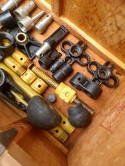 Large lot of Enerpac & Blackhawk hydraulic cylinder attachments and parts