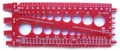 Screw Bolt Nut Thread Measure Gauge Size Checker (Standard & Metric) Color: Red
