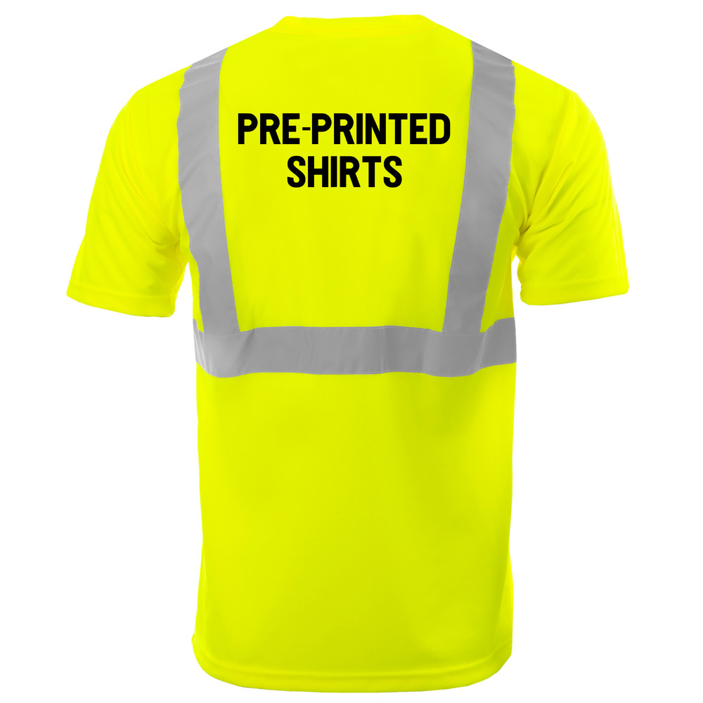Printed Hi Vis T Shirt Reflective Safety Lime Short Sleeve HIGH VISIBILITY