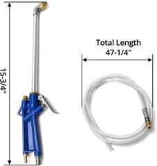 QWORK Air Blow Gun Pneumatic Engine Cleaning with 4Ft Hose, 1 pc, blue