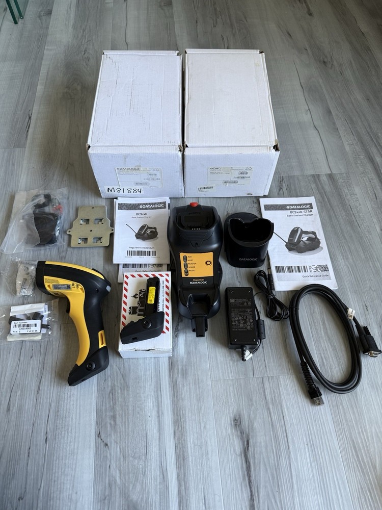 Datalogic PowerScan PM9501 Wireless Handheld Barcode Scanner w/ BC9130-910 Base