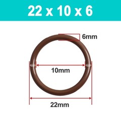 Vitons FKM FPM Rubber O Ring Oring Oil Seals 6mm Cross Section 10mm-488mm ID