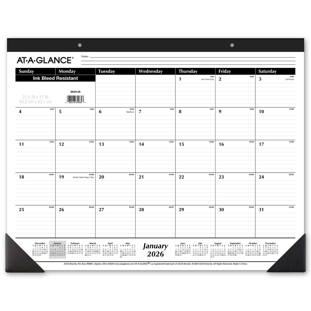 2026 At-A-Glance SK24-00 Desk Pad Calendar, 21-3/4 x 17″