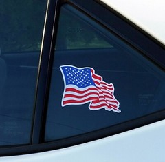 2 (TWO) JOHN DEERE 7.75″ x 2.5″ VINYL DECAL STICKERS & FREE USA FLAG