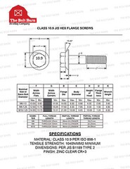 Class 10.9 JIS Metric Hex Flange Bolt Screw Nut Assortment Kit Grade – 402PCS