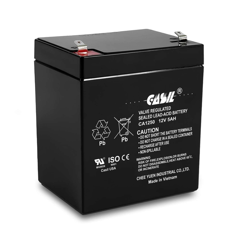 Casil CA1250 12V 5Ah SLA AGM Alarm Battery – Rechargeable Sealed Lead Acid…