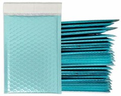 4X8 Holographic, Sunset Peach Bubble Mailers, Metallic Padded Shipping Mailing
